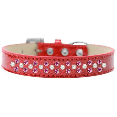 UNCONDITIONAL LOVE Sprinkles Ice Cream Pearl & Bright Pink Crystals Dog CollarRed Size 12 UN908131